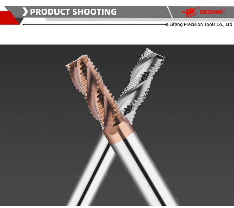 DESKAR Tungsten carbide rouging end mill for steel and aluminum with coarse skin cutter CNC Machine Wave edge milling cutter supplier