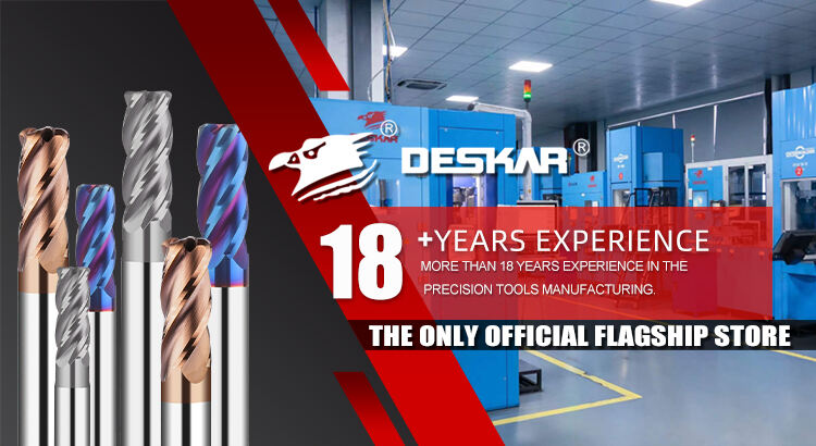 DESKAR HRC58 Carbide End Mills Tungsten Steel Alloy 4 Edge End Milling Cutter Coated Steel Hardened Milling Cutter cnc cutting details