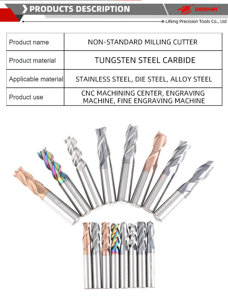 DESKAR HRC45 HRC55 HRC65Tungsten steel Solid Hard Alloy End Mill CNC Carbide End Milling Cutter CNC Tool Factory Customized supplier