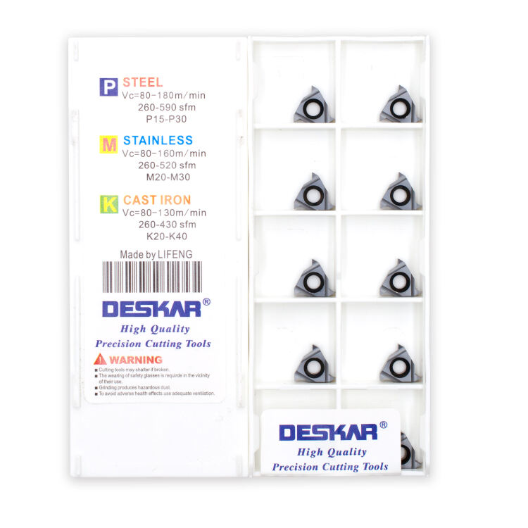 DESKAR 11 IR A 60 LDA Threaded Inserts Indexable Tungsten Carbide Threading Lathe Inserts for Threaded Lathe Holder details