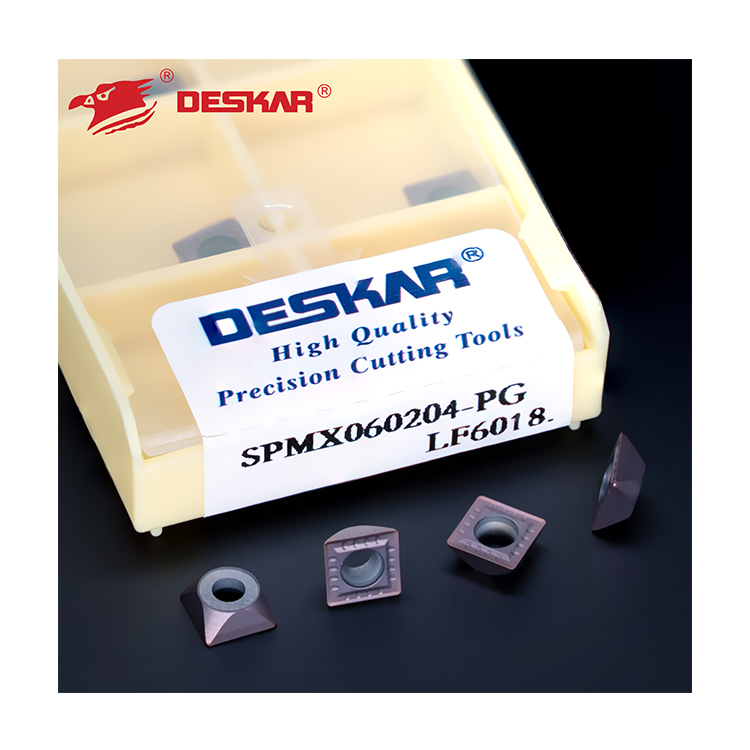 DESKAR SPMX060204-PG LF6018 أدوات التفريز CNC ذات الزوايا المائلة للمعادن الصلبة المستخدمة في قطع الفولاذ المقاوم للصدأ
