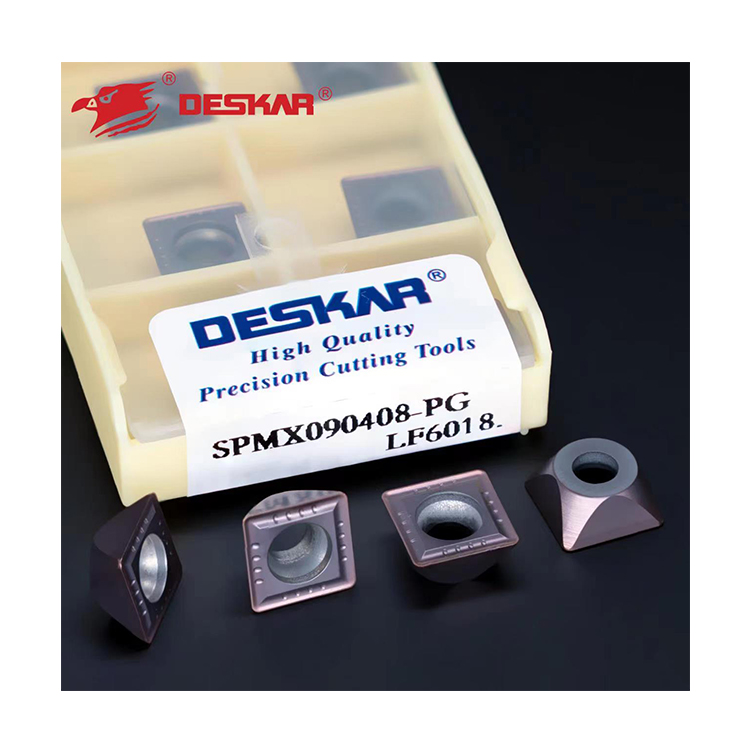 DESKAR SPMX090408-PG LF6018 شفرات سبائك صلبة مقاومة للصدأ مخصصة لآلة الحفر CNC