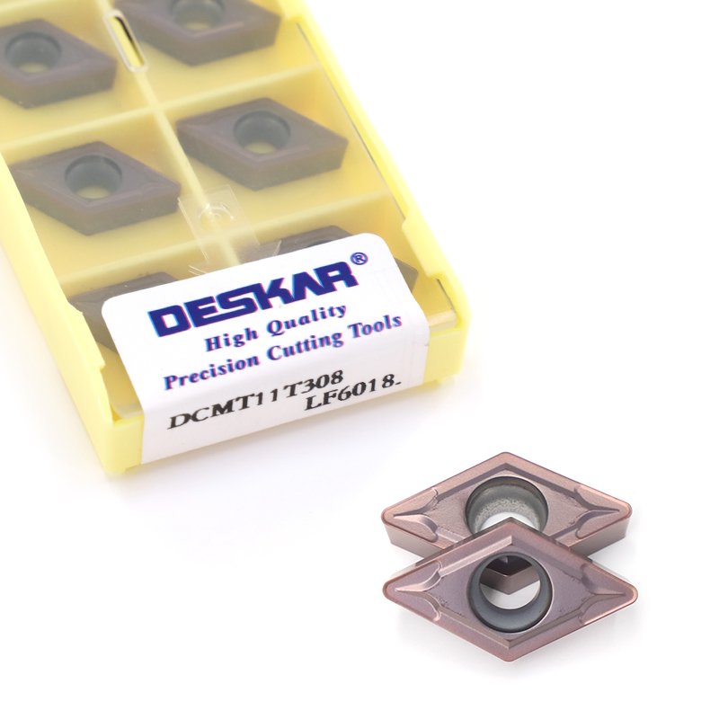 DESKAR DCMT11T304 DCMT11T308 LF6018 أداة التصنيع الداخلي أداة تشكيل المعادن أداة CNC إدراج كربيد للحفر