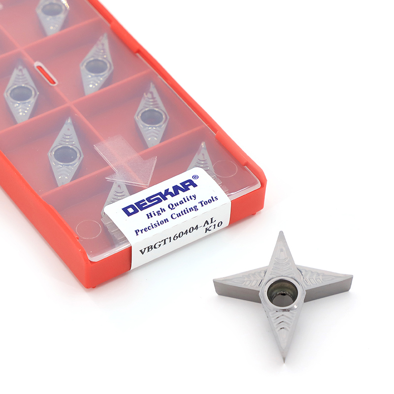 DESKAR VBGT160404-AL K10 أداة قطع CNC لآلة الخراطة مصنوعة من السيراميك المغلفن للمعادن الصلبة وأدوات تشكيل الألمنيوم