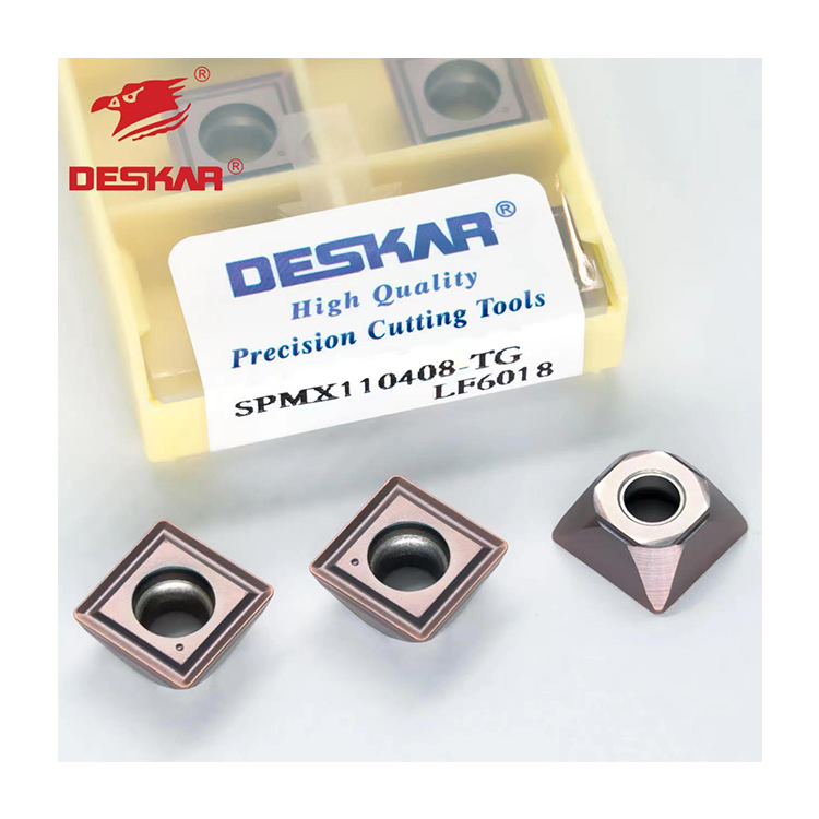 إدراج كربونديس DESKAR SPMX110408-TG LF6018 لمخرطة CNC، سكين المخرطة للصلب غير القابل للصدأ